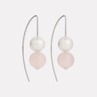 Sterling Silver Sunset Rose Quartz & Pearl Earrings