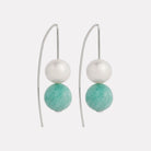 Sterling Silver Sunset Amazonite & Pearl Earrings