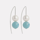 Sterling Silver Sunset Aquamarine & Pearl Earrings