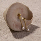 Tidal Whisper Single Pearl Earrings