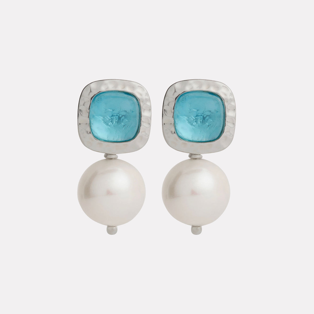 Sterling Silver Blue Lagoon Pearl Earrings