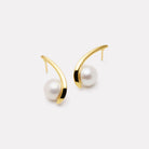 Yellow Gold Mariselle Pearl Earrings
