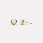 Yellow Gold Moonbeam Pearl Stud Earrings