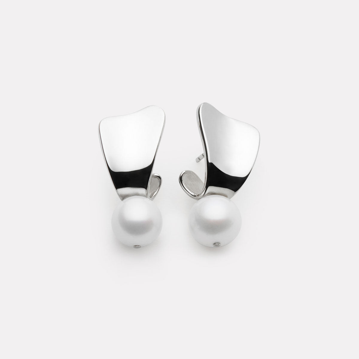 Sterling Silver Sunbeam Pearl Earrings