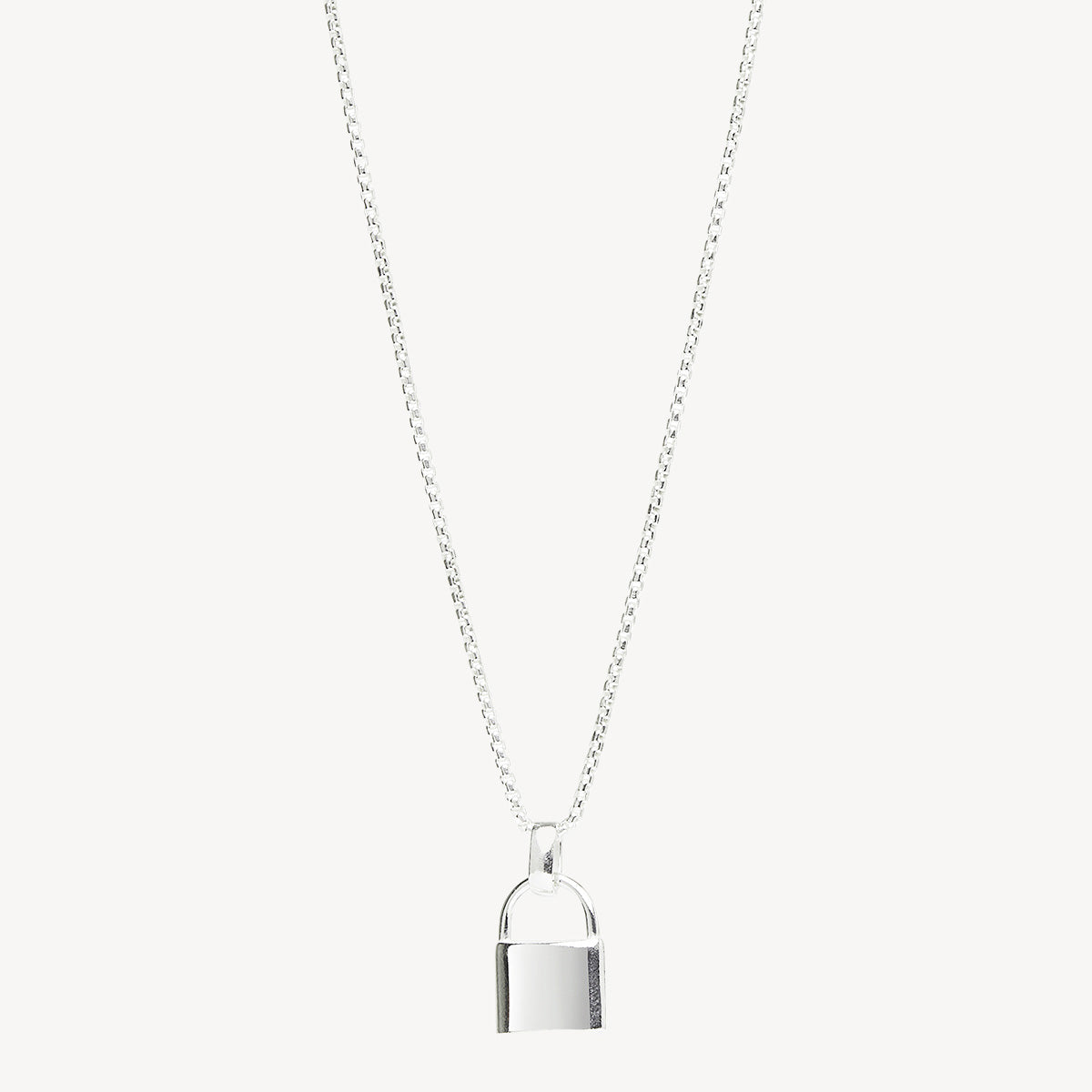 Sterling Silver Love Lock Pendant (45cm + 5cm ext)