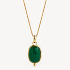 Sil Yell Gold Fleur Green Onyx Pendant