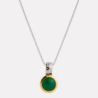 Sil Yell Gold Solace 2-Tone Green Onyx Necklace