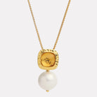 Sil Yellow Gold Coral Kiss Pearl Necklace