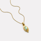 Yellow Gold Horizon Blue Topaz Necklace