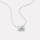 Sterling Silver Halo Cubic Zirconia Necklace