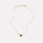 Yellow Gold Halo Cubic Zirconia Necklace