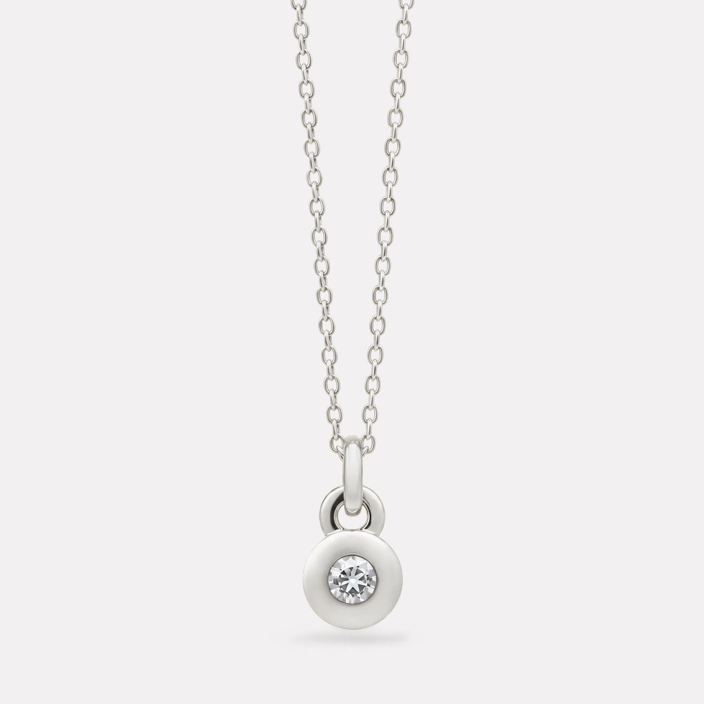 Sterling Silver April Diamond Birthstone Necklace