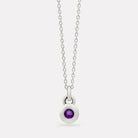 Sterling Silver February Amethyst Birthstone Necklace