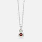 Sterling Silver January Garnet Birthstone Necklace