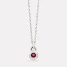 Sterling Silver July Ruby Birthstone Necklace