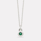 Sterling Silver May Emerald Birthstone Necklace