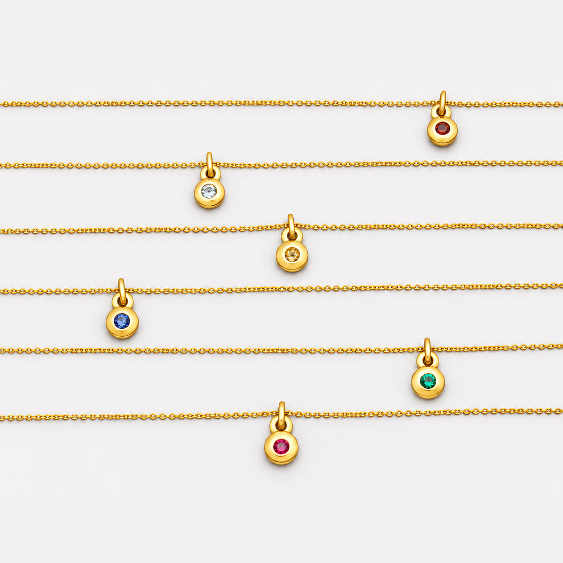 January Garnet Birthstone Necklace