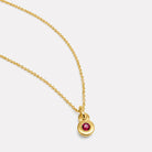 Yellow Gold July Ruby Birthstone Necklace