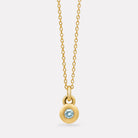 Yellow Gold March Aquamarine Birthstone Necklace