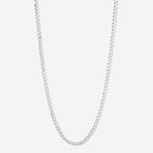 Sterling Silver Cuban Men's Silver Chain Necklace 4.3mm