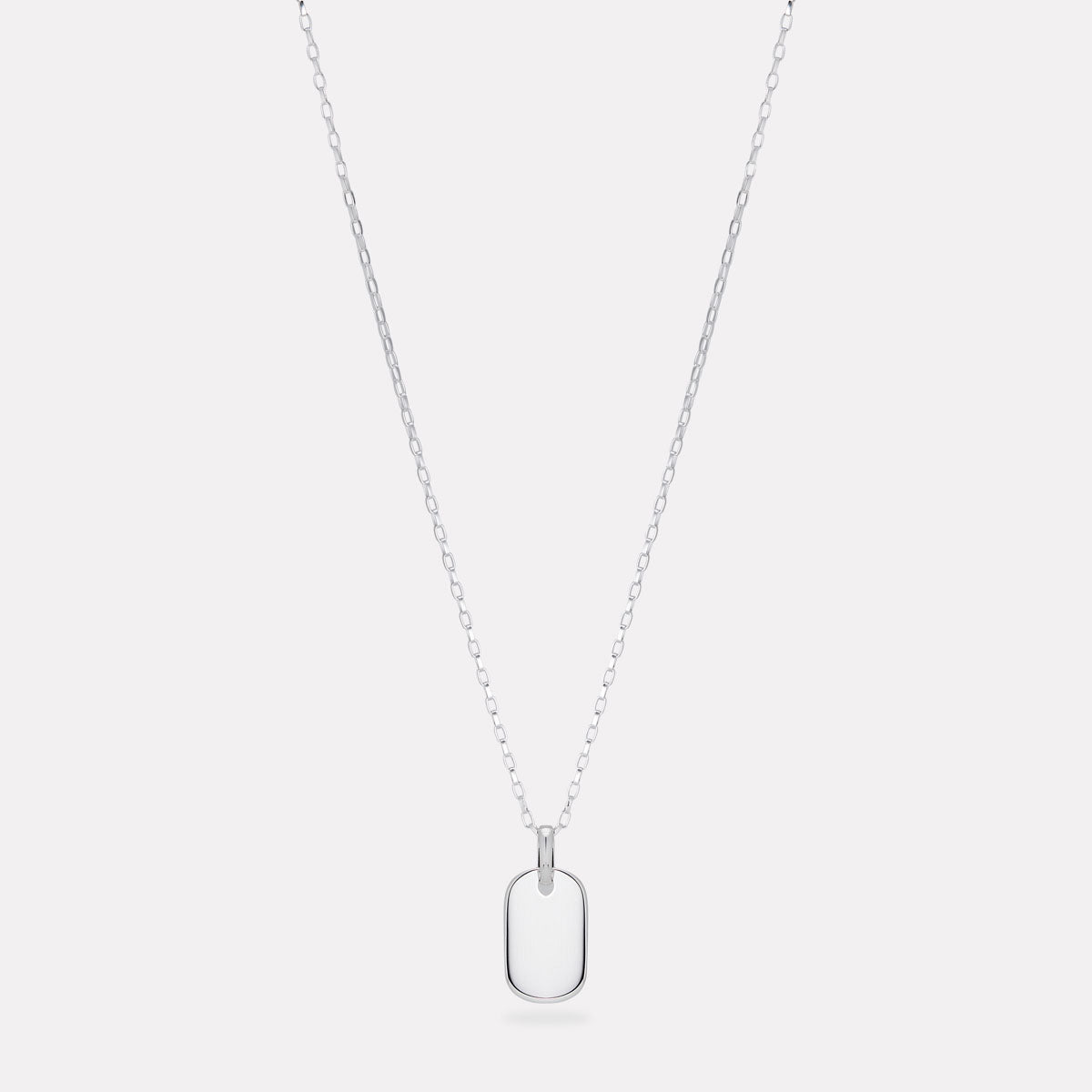 Sterling Silver Moto Men’s Silver Dog Tag Pendant
