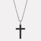 Stainless Steel The Paladin Men’s Carbon Fibre and Steel Cross Pendant