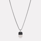 Stainless Steel The Aviator Carbon Fibre and Steel Dog Tag Pendant