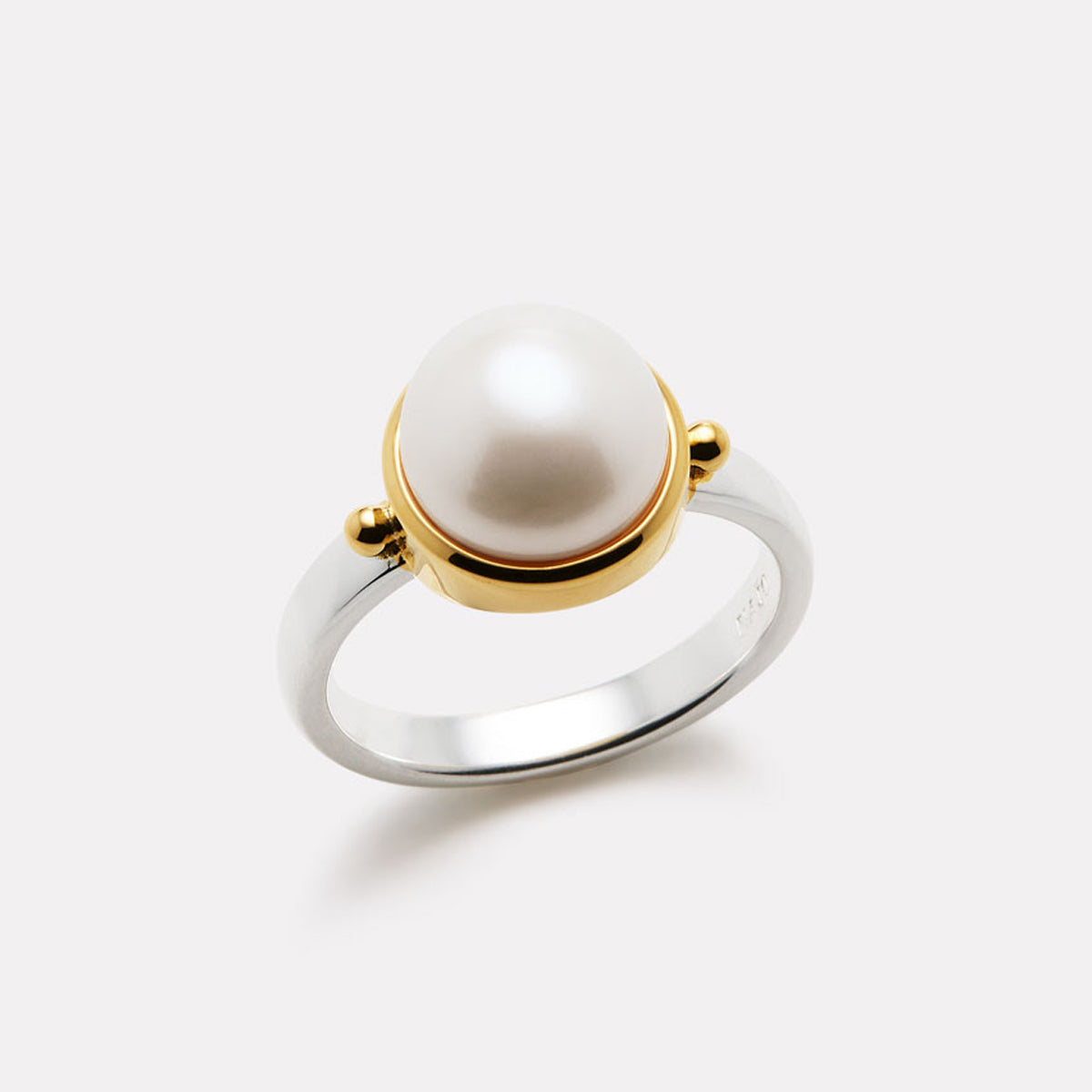 Sil Yell Gold Garland Pearl Ring