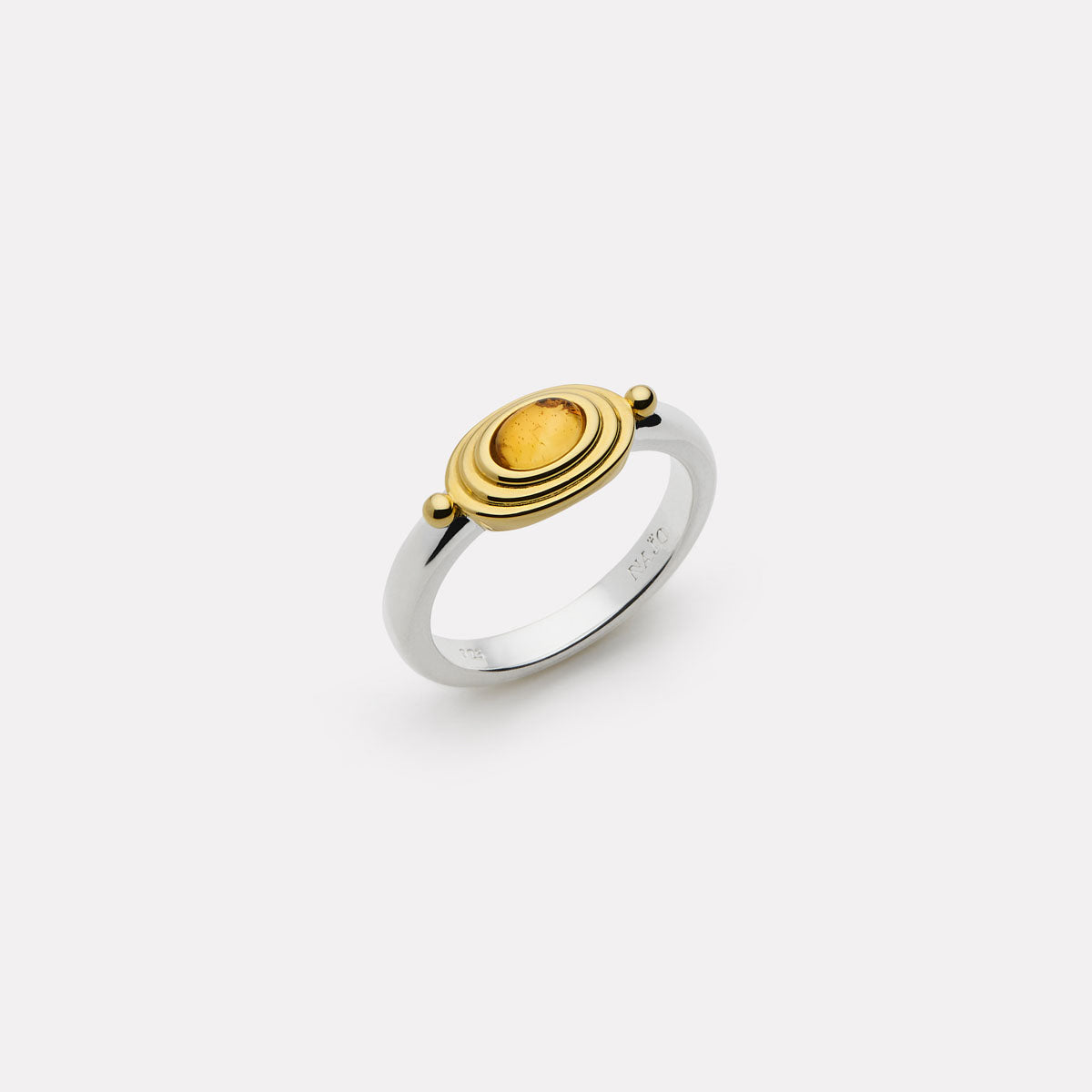 Sil Yell Gold Horizon Citrine Ring