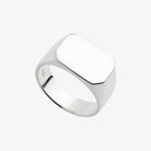 Sterling Silver Moto Men’s Silver Rectangular Signet Ring