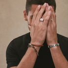 Moto Men’s Silver Rectangular Signet Ring