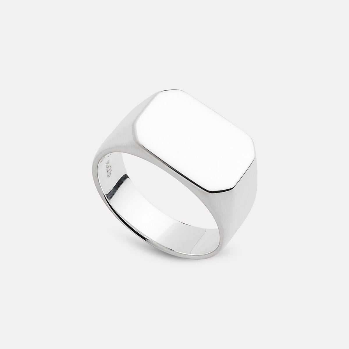 Sterling Silver Moto Men’s Silver Rectangular Signet Ring