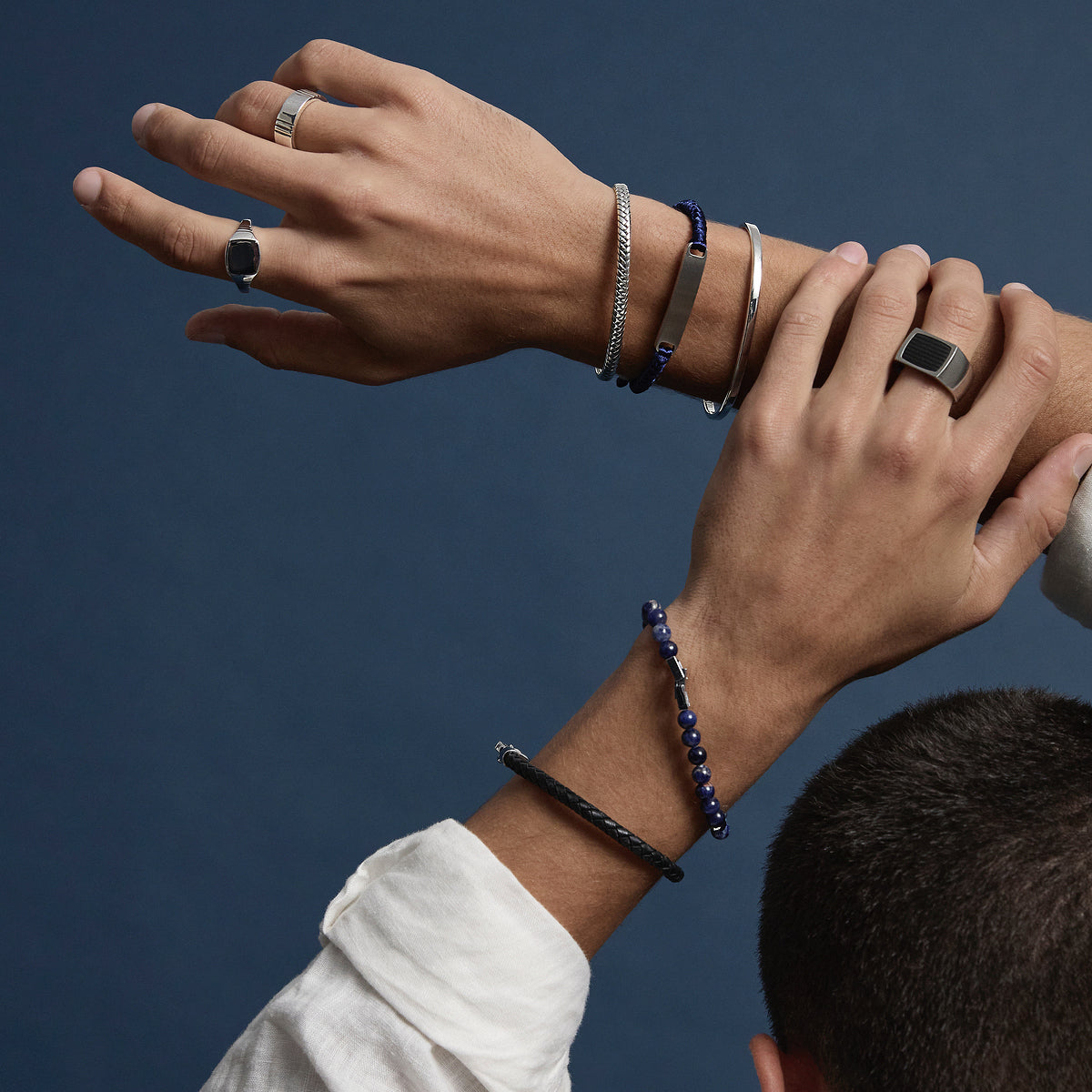 The Mariner Men’s Plaited Leather and Steel Bracelet
