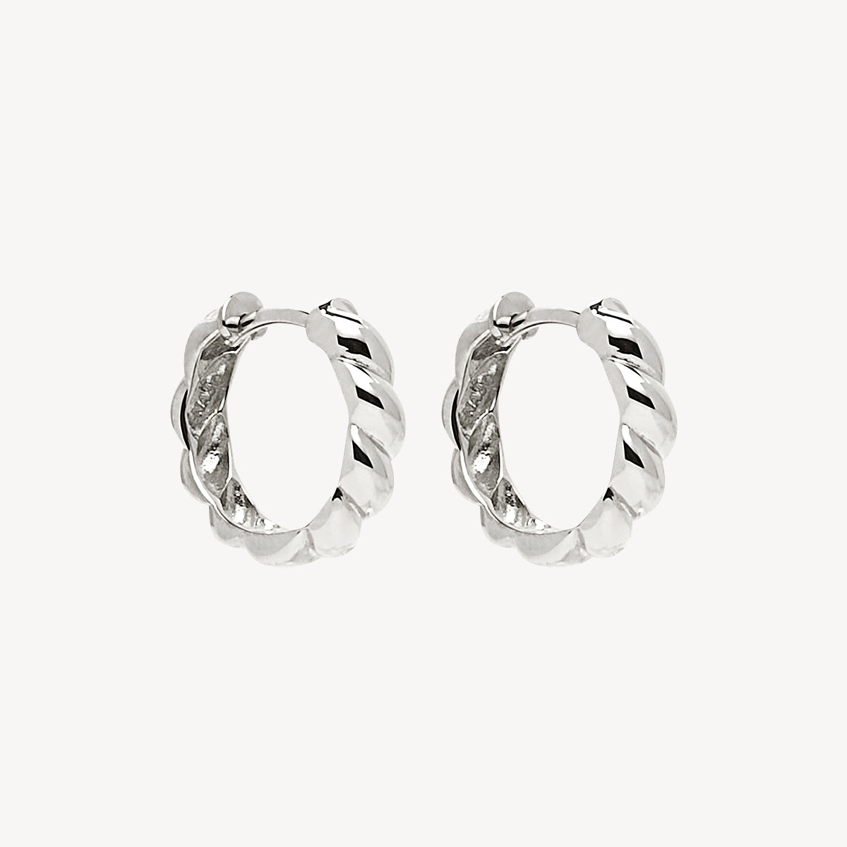 Sterling Silver Zippy Twist Huggie Earring