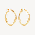 Yellow Gold Garden of Eden Hoop Earring